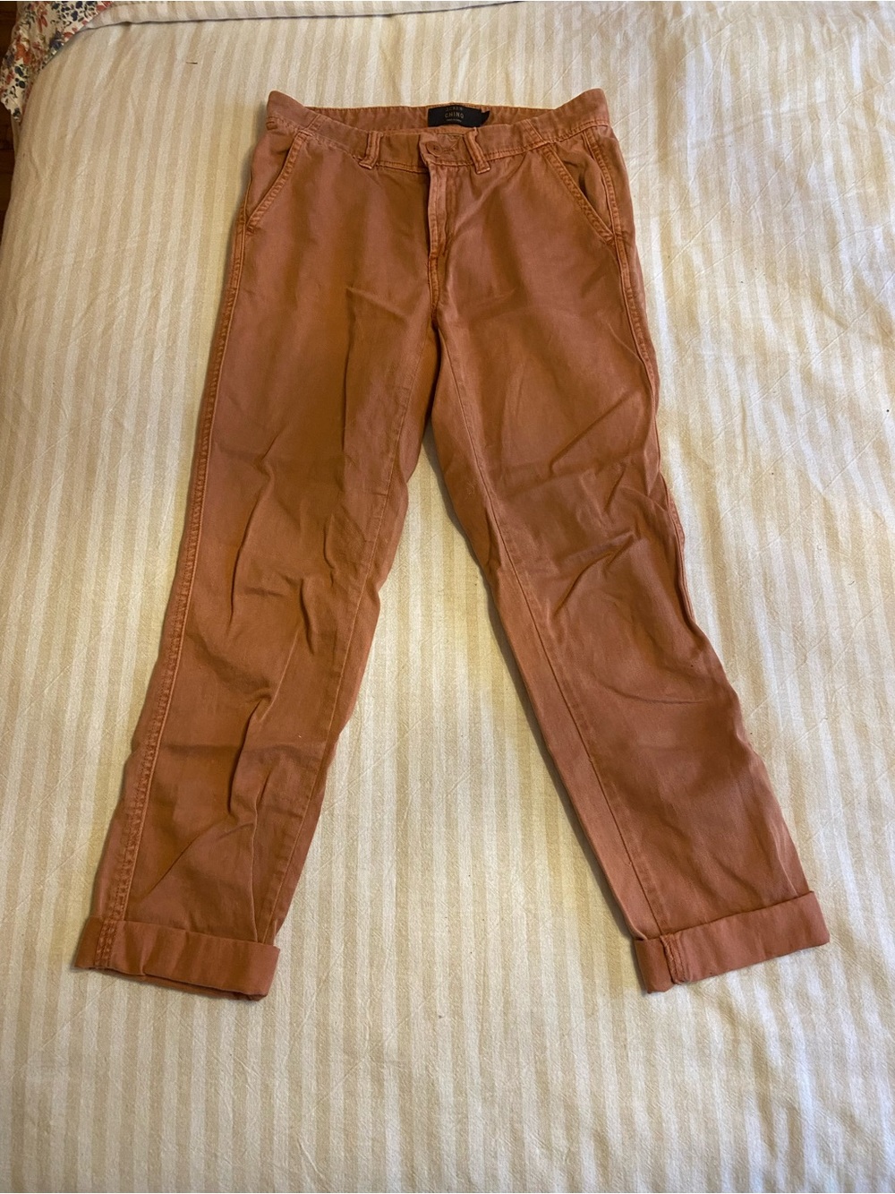J.Crew Boyfriend Chino Pants Sun-Drenched Clay Cropped Ankle Cotton